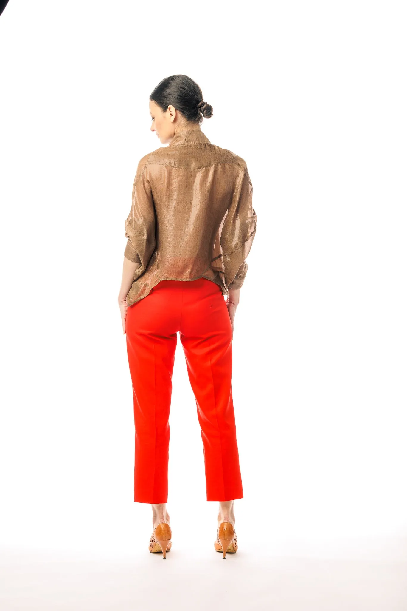 Grazia Brown Silk Shirt