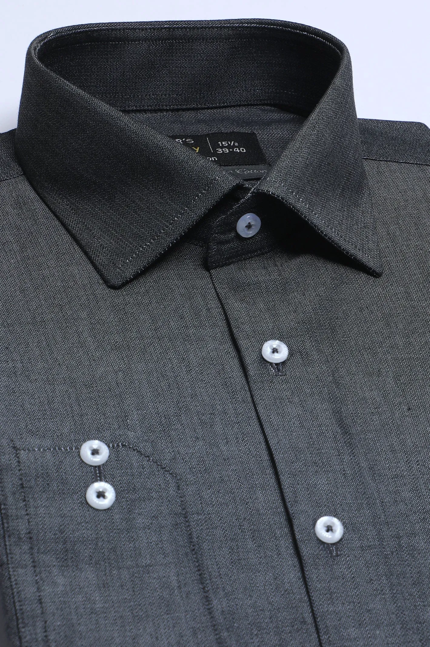 Grey Self Formal Shirt