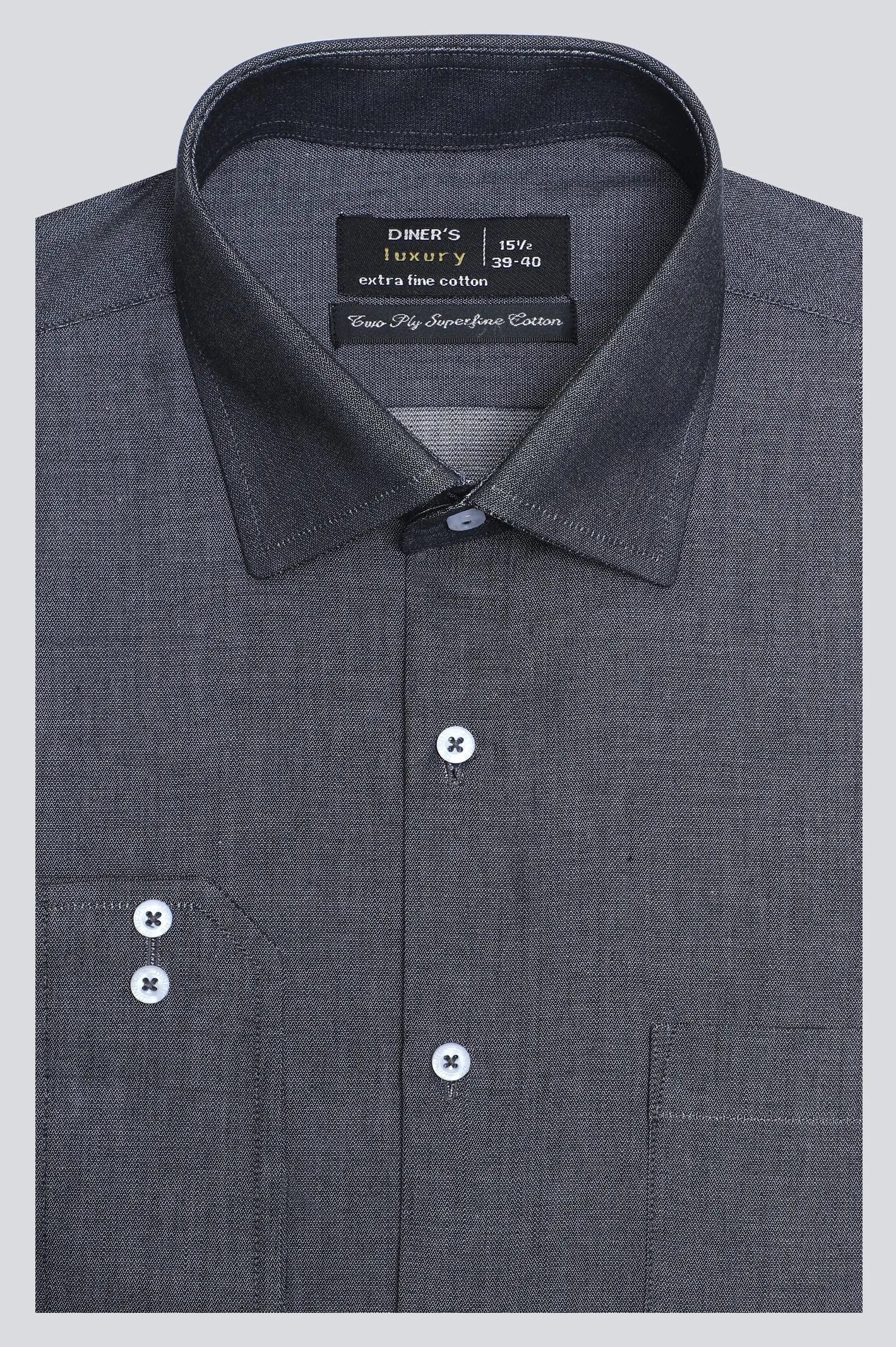 Grey Self Formal Shirt