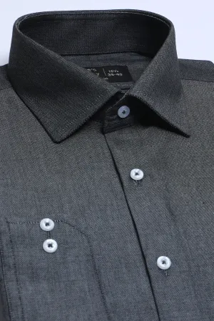 Grey Self Formal Shirt