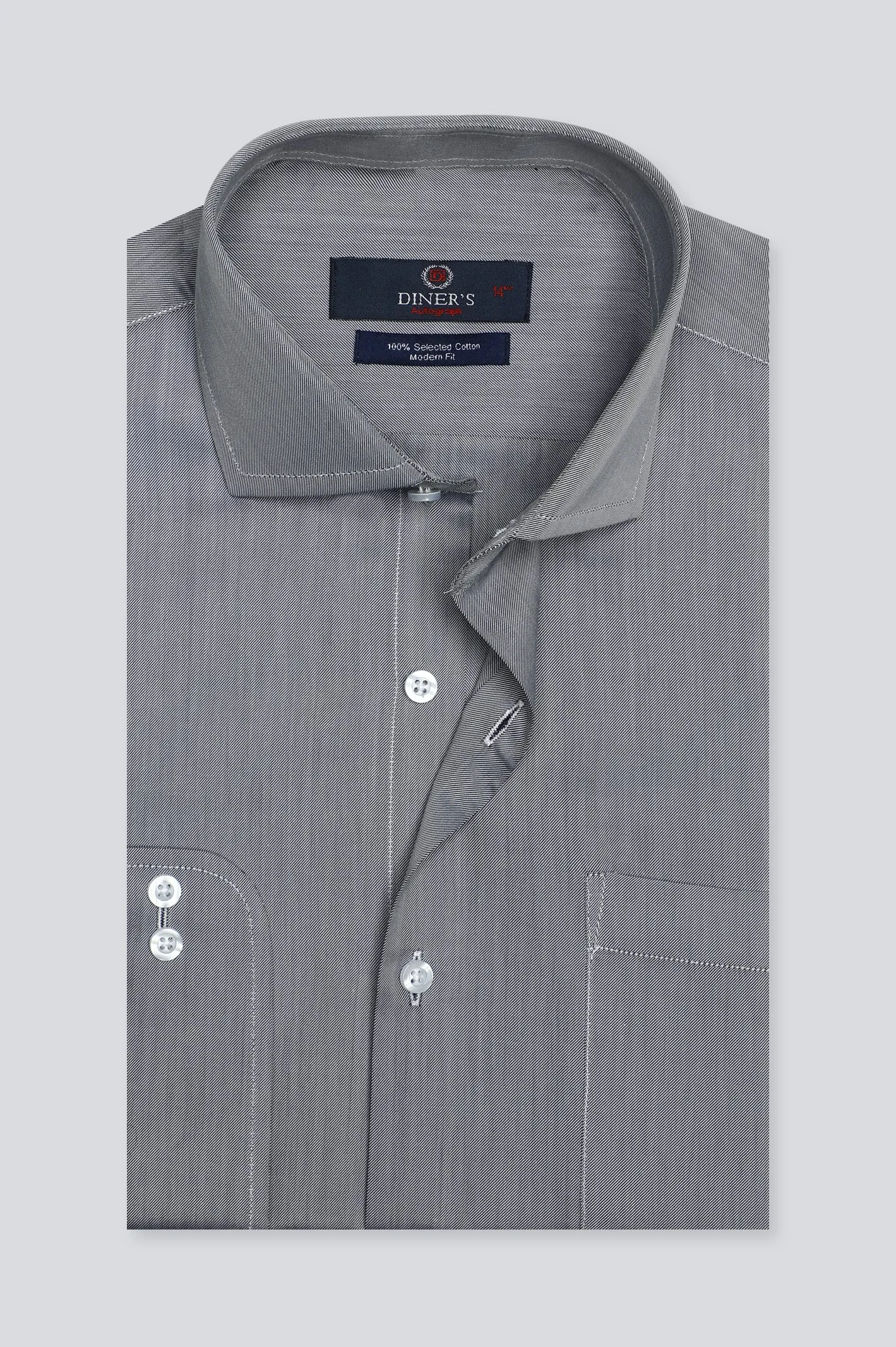 Grey Textured Formal Autograph Shirt