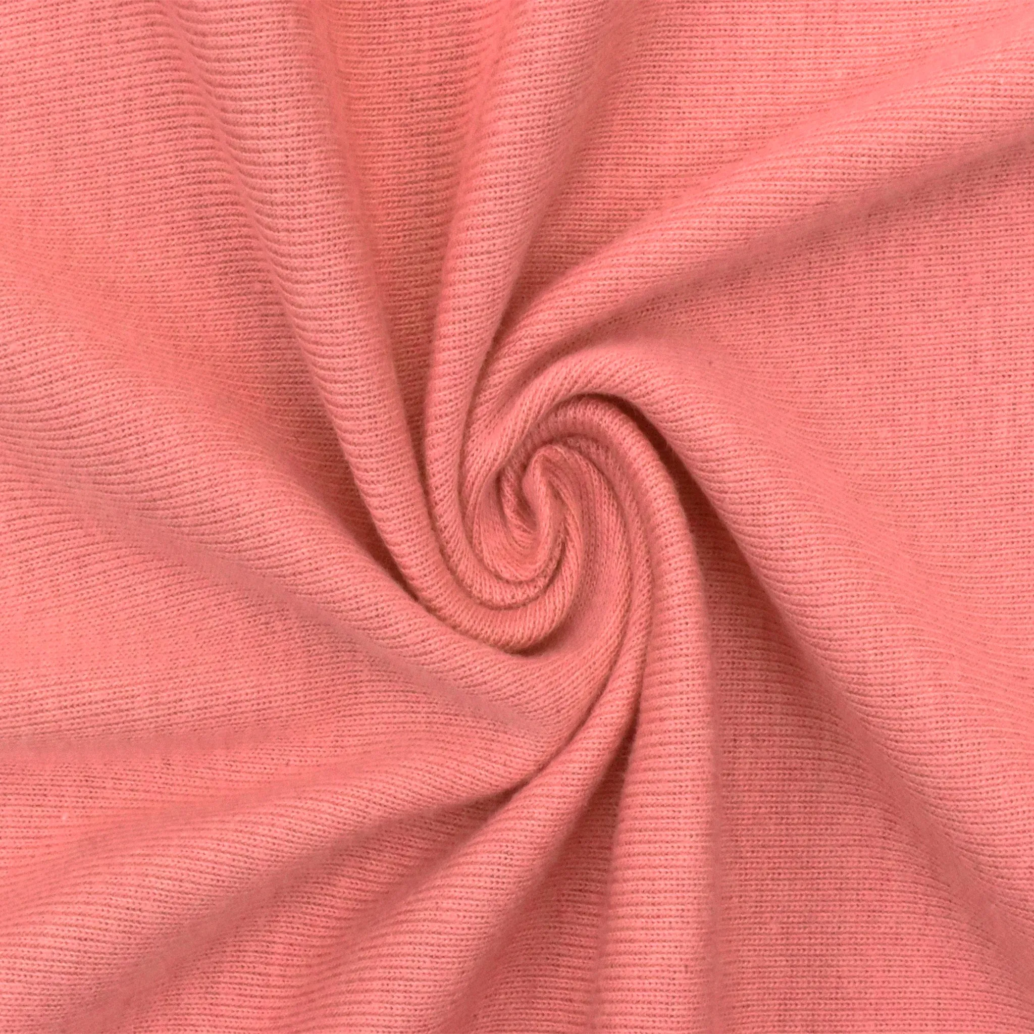 Gum Pink Solid 1x1 Rib Knit Fabric