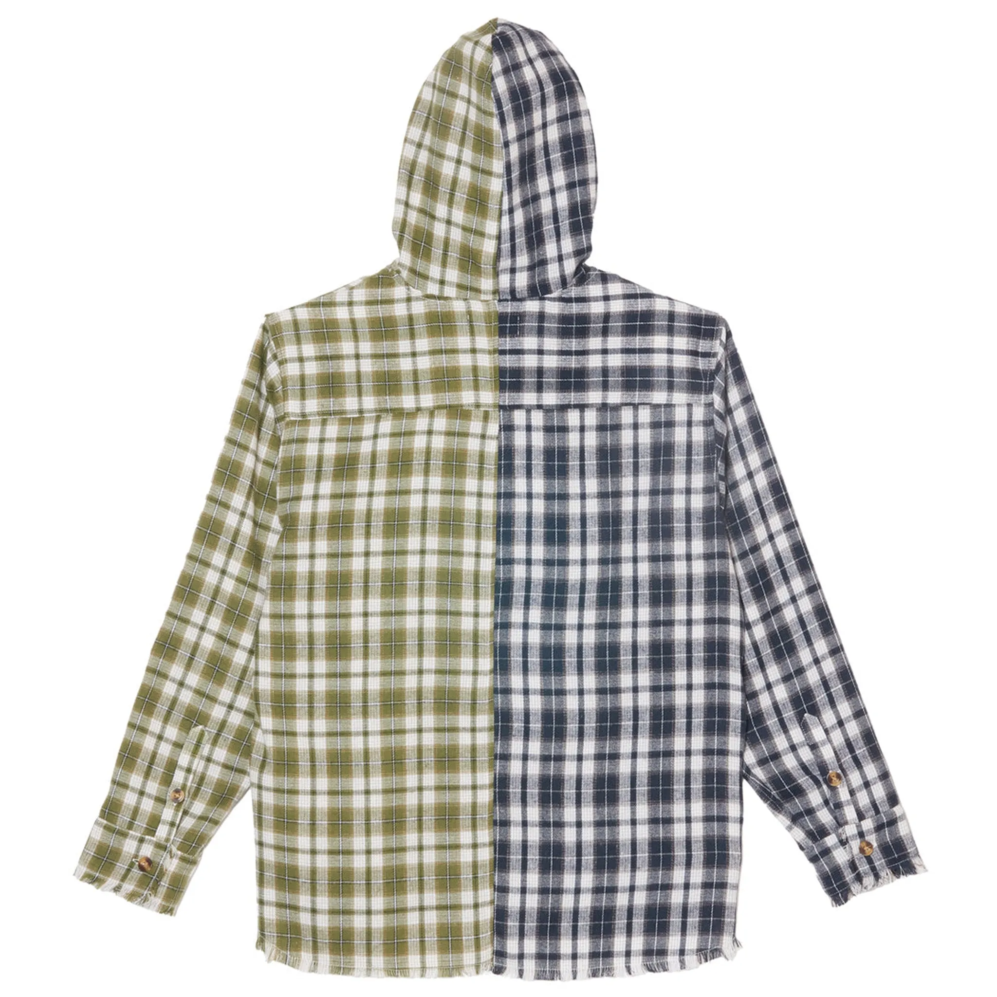 HOODED SHIRTS / NAVY/GREEN