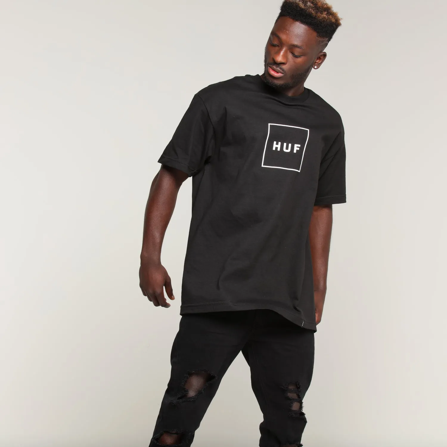 Huf Box Logo Tee Black