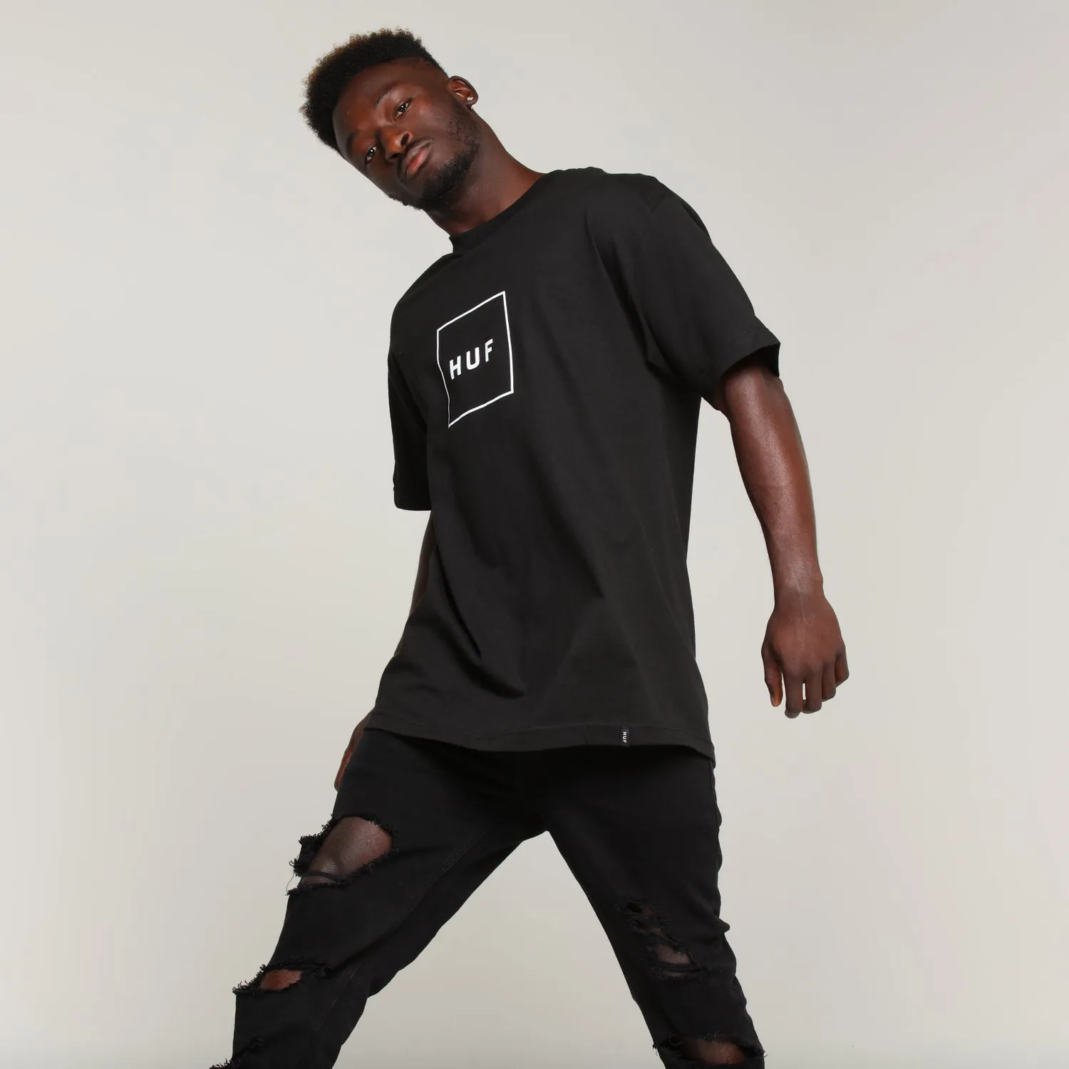 Huf Box Logo Tee Black