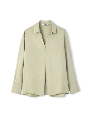 Ipekyol Shirt Collar Basic Blouse Light Khaki