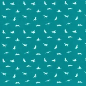 Jade | "Jets Away" Print Polyester Shirting - SKU 7464 #U2