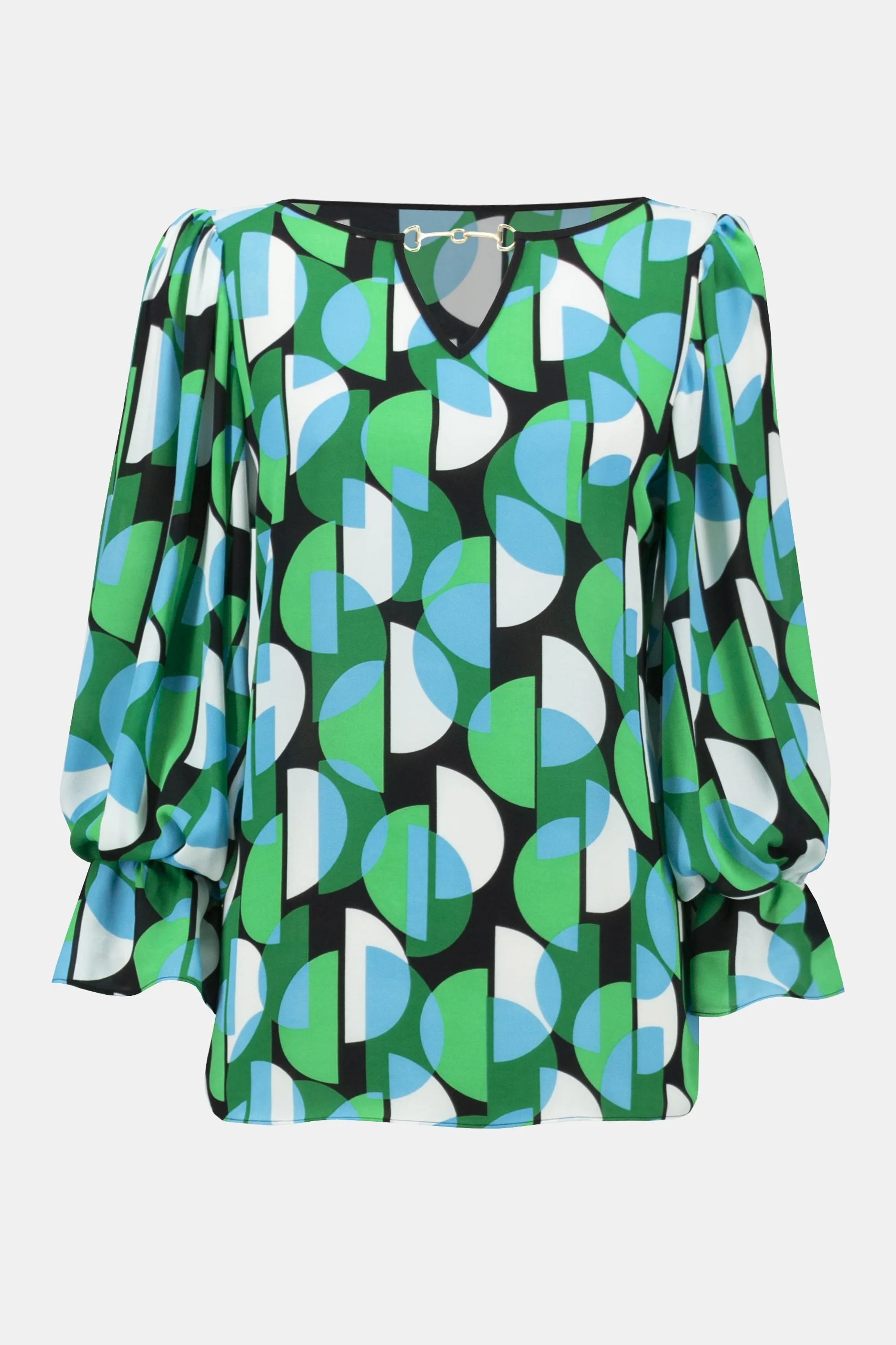 Joseph Ribkoff Geo Pattern Blouse Black Multi