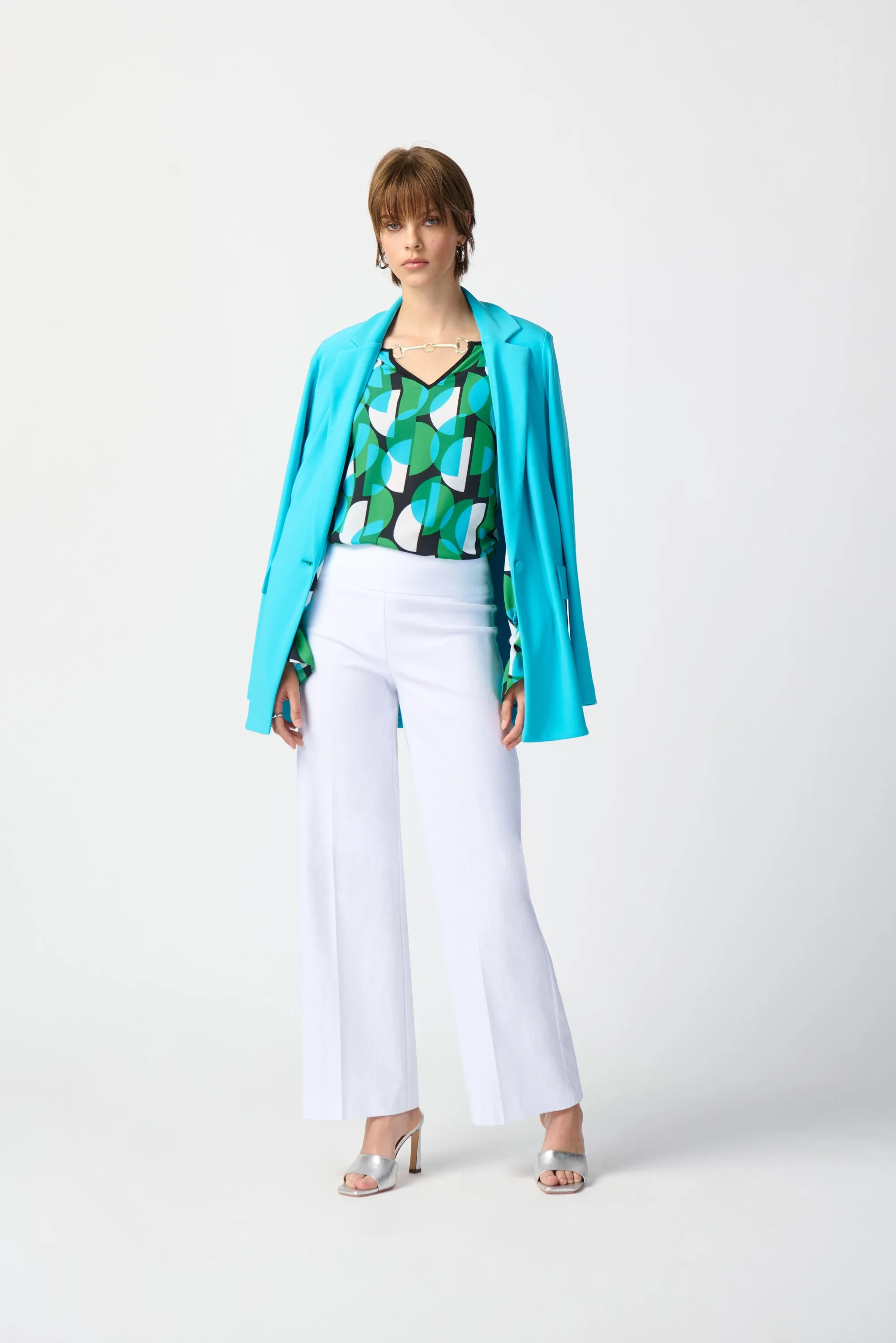 Joseph Ribkoff Geo Pattern Blouse Black Multi