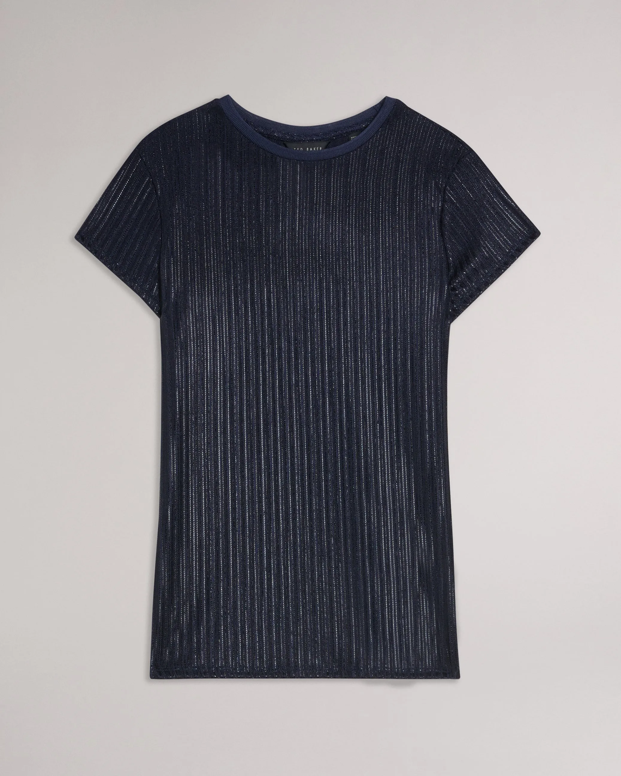 Katrino Metallic Fitted Tee Navy