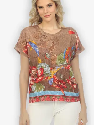 Koi Fish Water Lilies Exclusive Cap Sleeves Tee