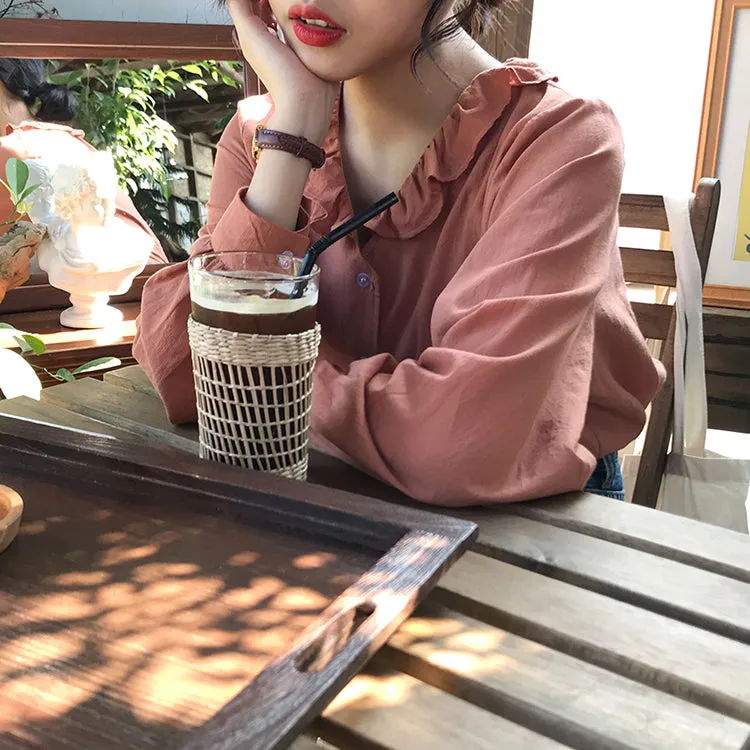 [Korean Style] Kel Solid Color Ruffle Blouses