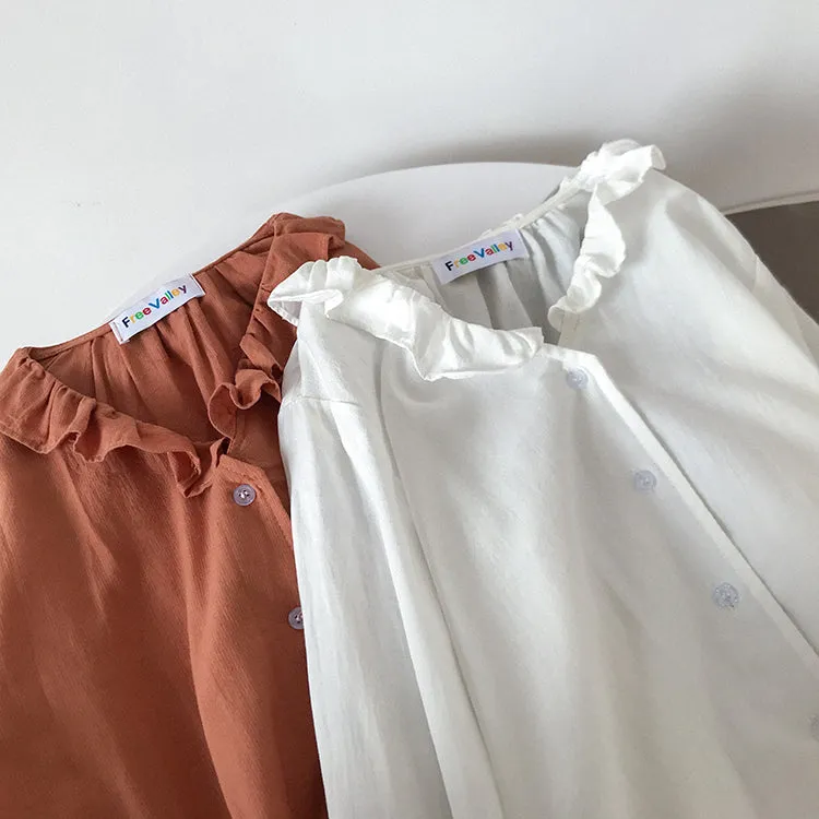 [Korean Style] Kel Solid Color Ruffle Blouses