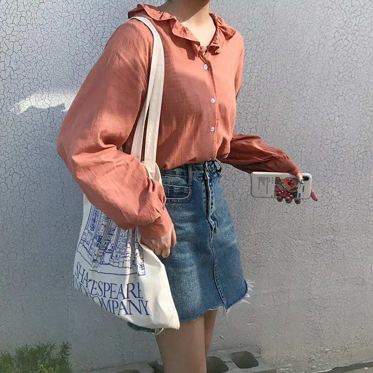 [Korean Style] Kel Solid Color Ruffle Blouses
