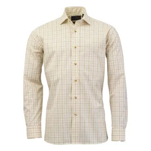 Laksen Cecil Mens Sporting Fit Shirt - Grey/Mustard