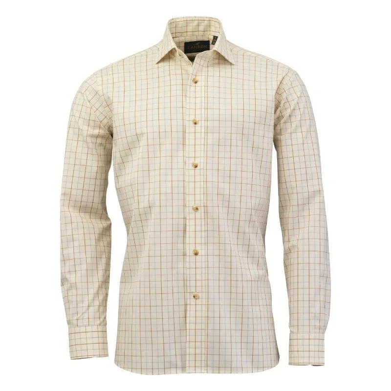 Laksen Cecil Mens Sporting Fit Shirt - Grey/Mustard