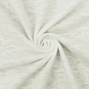 Light Ivory Slub Poly Cotton Stretch Spandex Jersey Knit Fabric