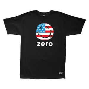 LMCXZERO AMERICAN SMILEY STOCK TEES - BLACK