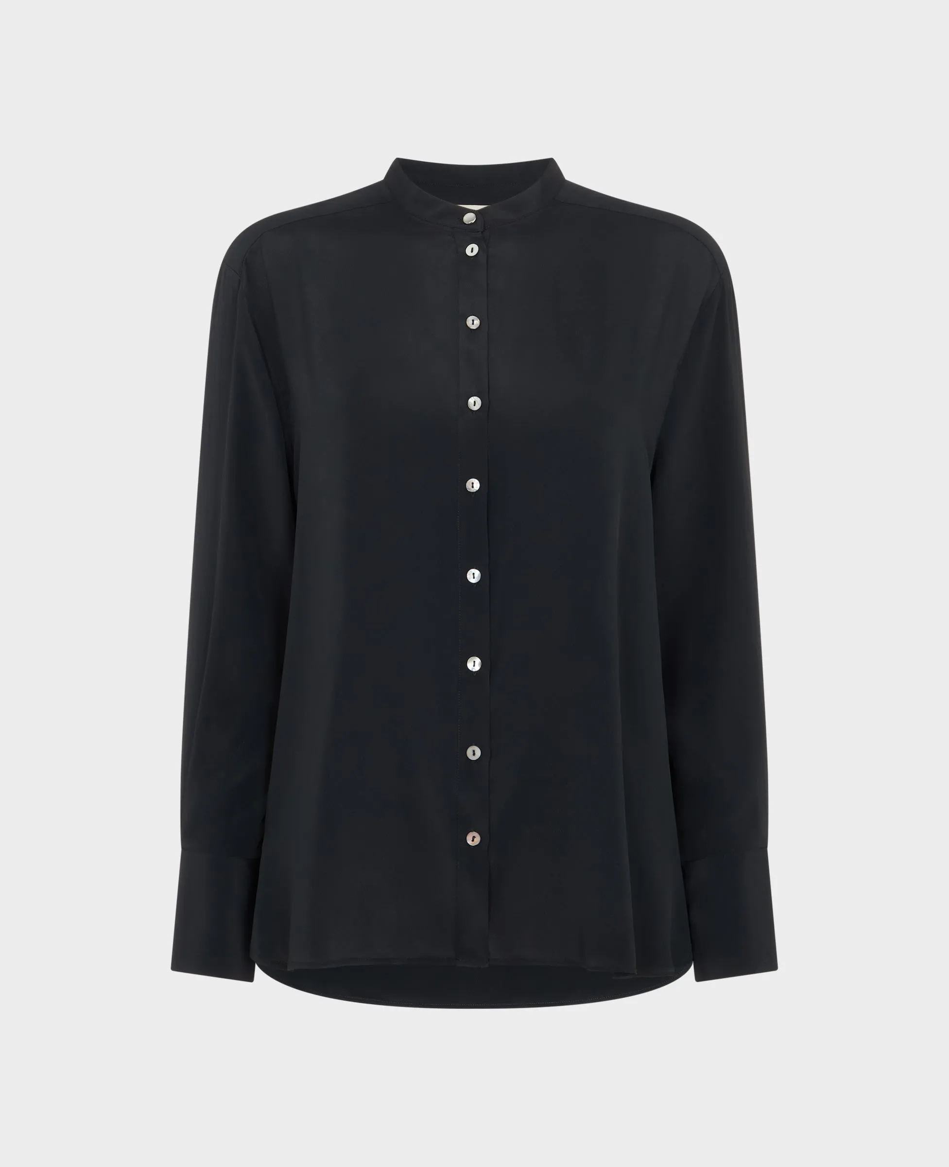 Long Sleeve Mandarin Collar Shirt