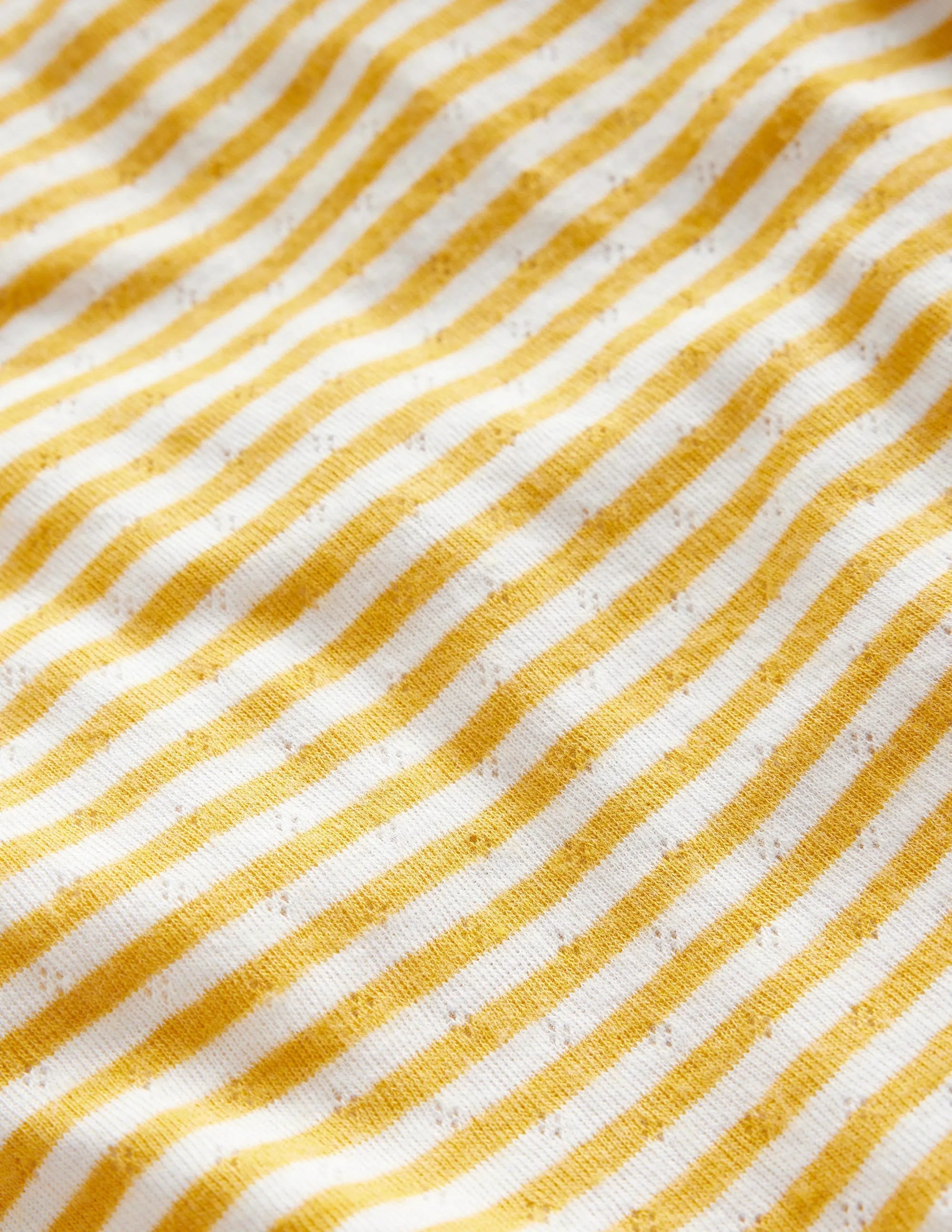 Long Sleeve Pointelle Top-Honeycomb/Ivory