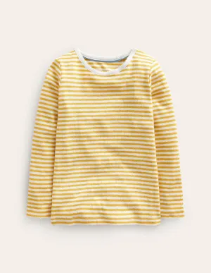 Long Sleeve Pointelle Top-Honeycomb/Ivory