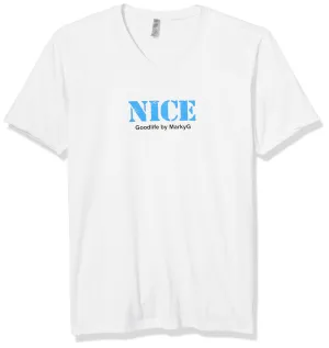Marky G Apparel Men's Nice Graphic Premium Printed Fitted Sueded Short Sleeve V-Neck T-Shirt