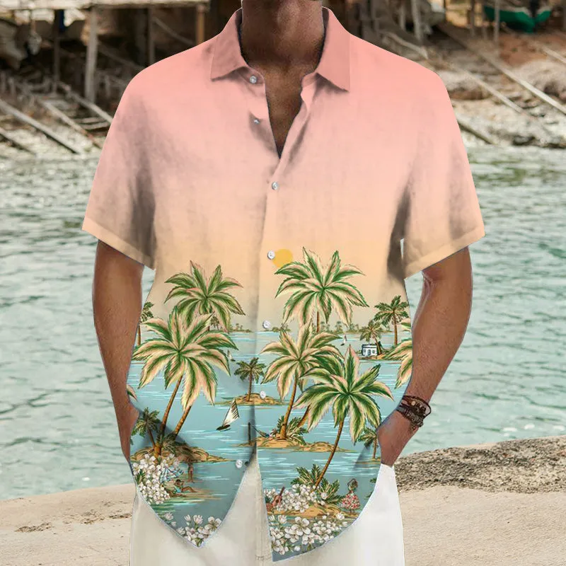 Men's Casual Surfing Vibe Short-Sleeved Shirt 94323326YY