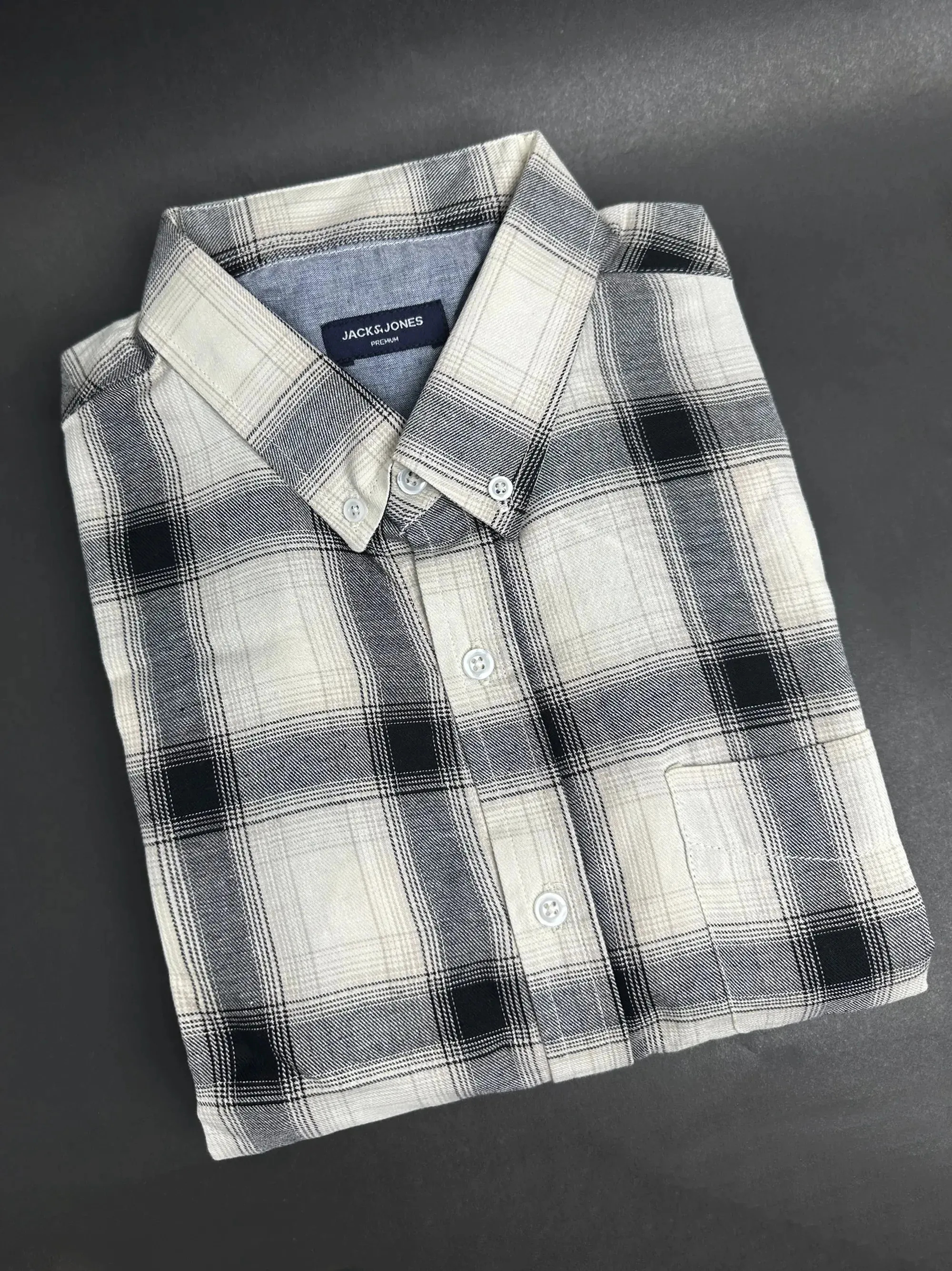 Men's Coloful White Check Shirt