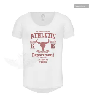 Men's Designer White T-shirt Athletic Department "Unstoppable" RED MD889