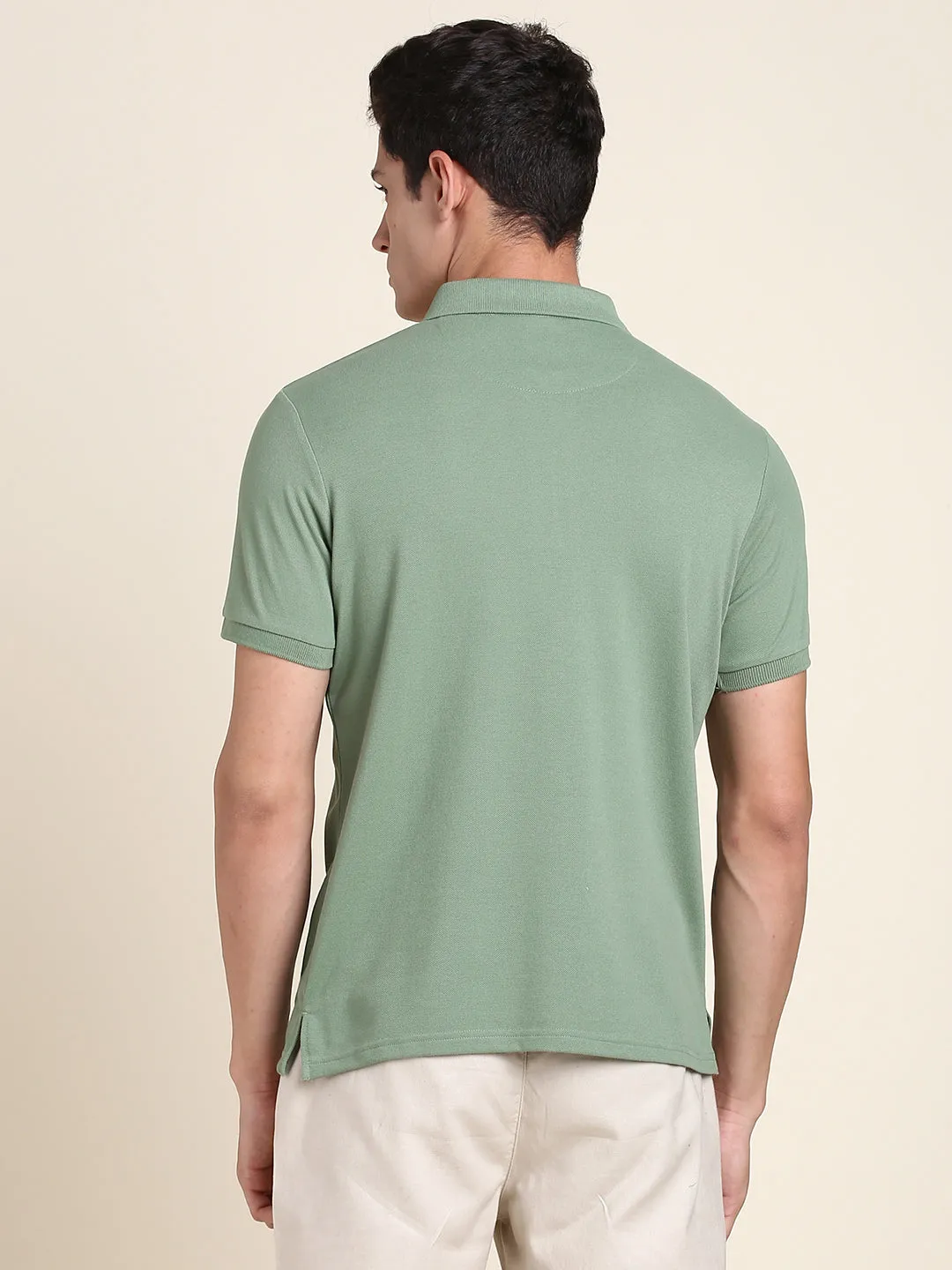 Men's Olive Solid T-shirt