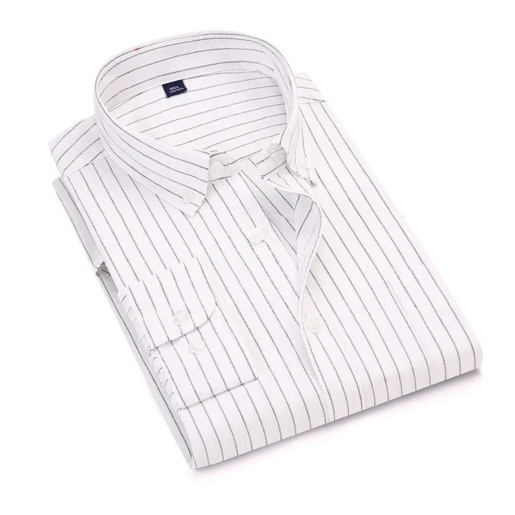 Mens Quality Chambrary Cotton Long Sleeve Shirts