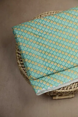 Pattern on Green Sanganeri Cotton Fabric - 2.5m