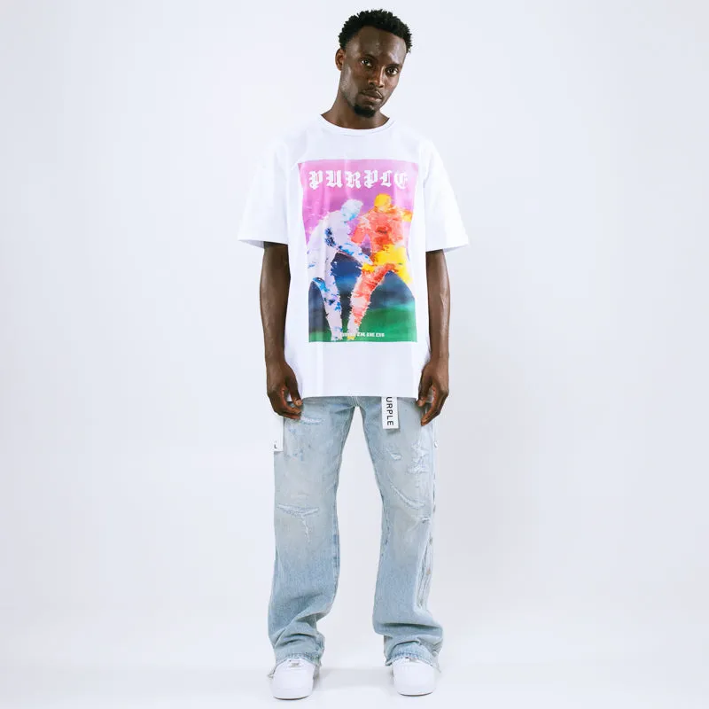 Purple Brand Fight Tee - White