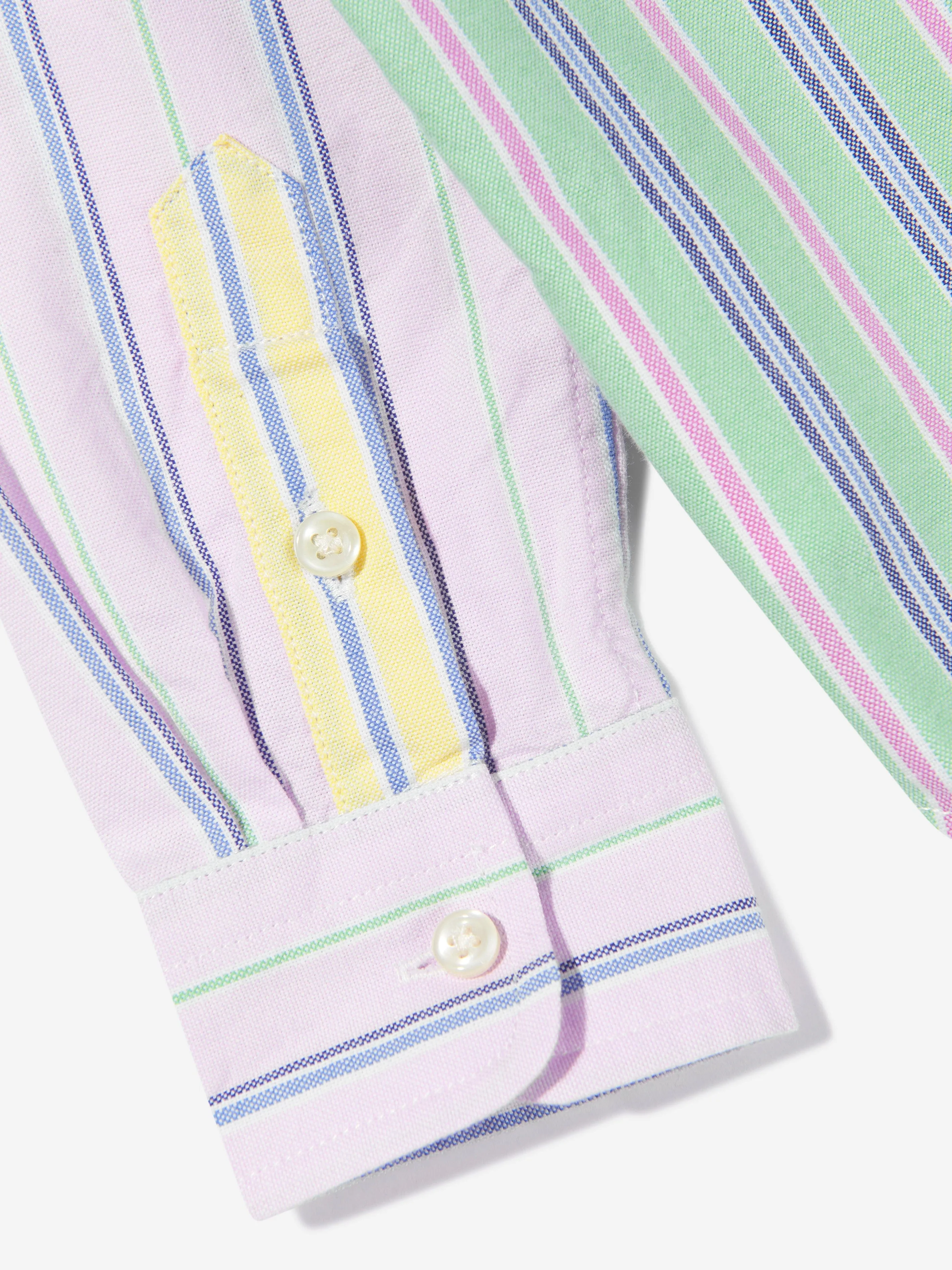 Ralph Lauren Boys Striped Pocket Logo Shirt in Multicolour