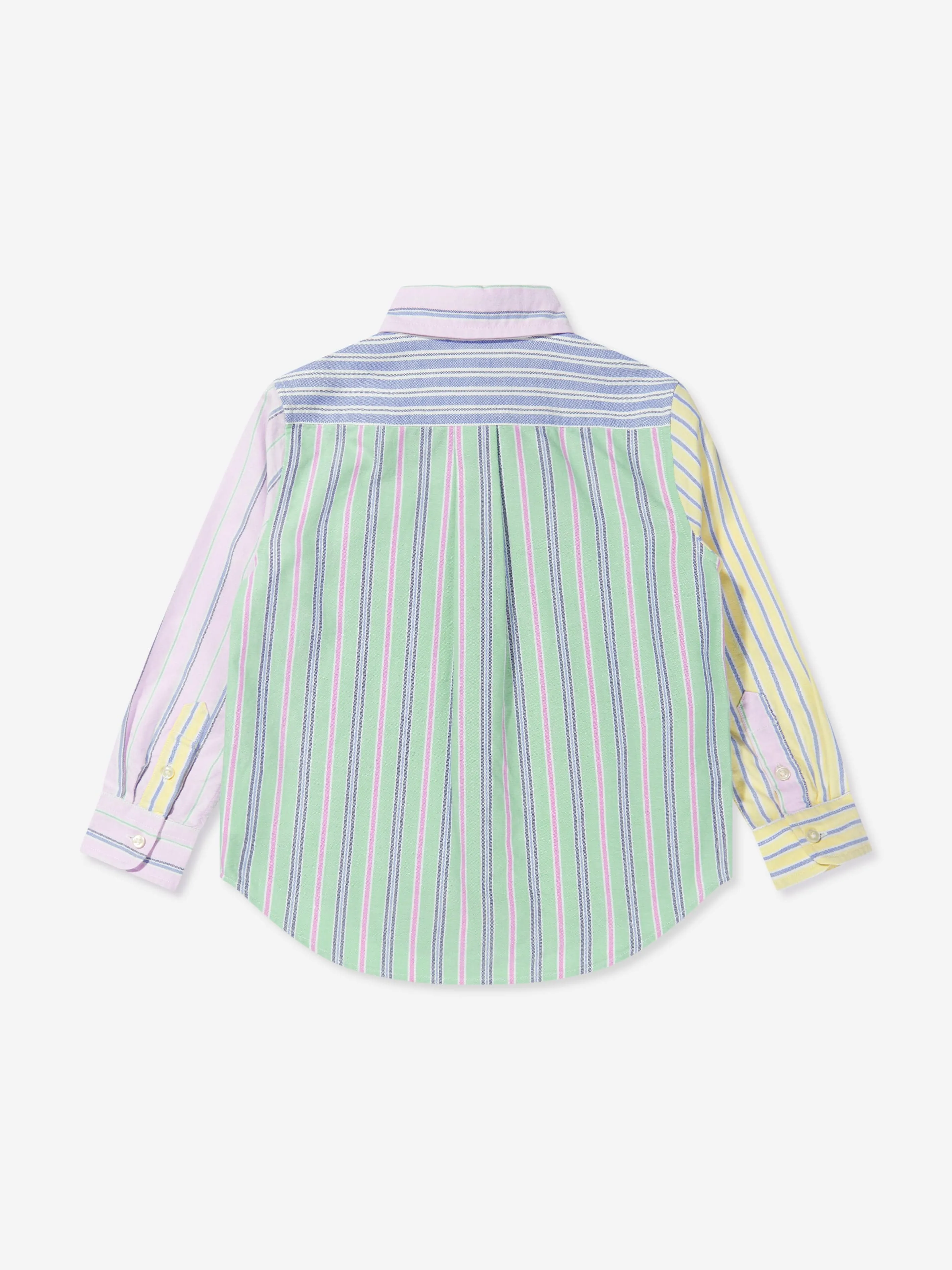 Ralph Lauren Boys Striped Pocket Logo Shirt in Multicolour