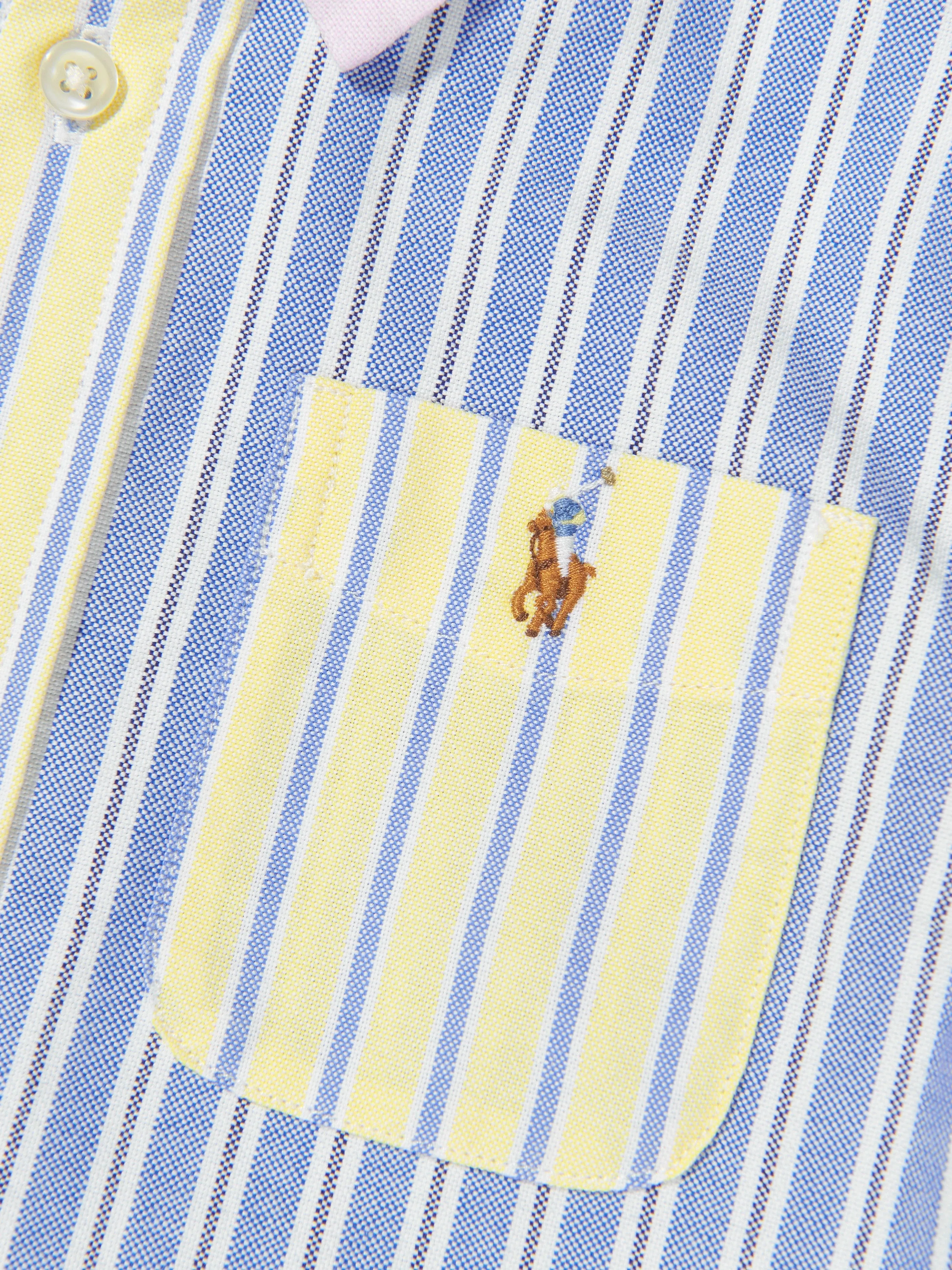 Ralph Lauren Boys Striped Pocket Logo Shirt in Multicolour