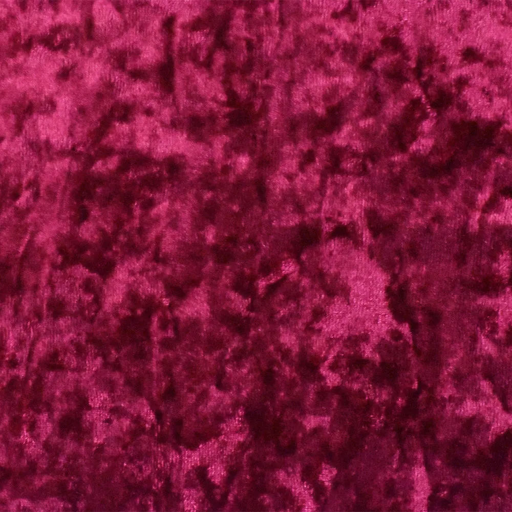 Red Solid Stretch Poly Spandex Crushed Knit Velvet Fabric