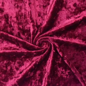 Red Solid Stretch Poly Spandex Crushed Knit Velvet Fabric