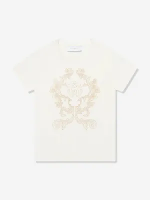 Roberto Cavalli Girls Embroidered Logo T-Shirt in White