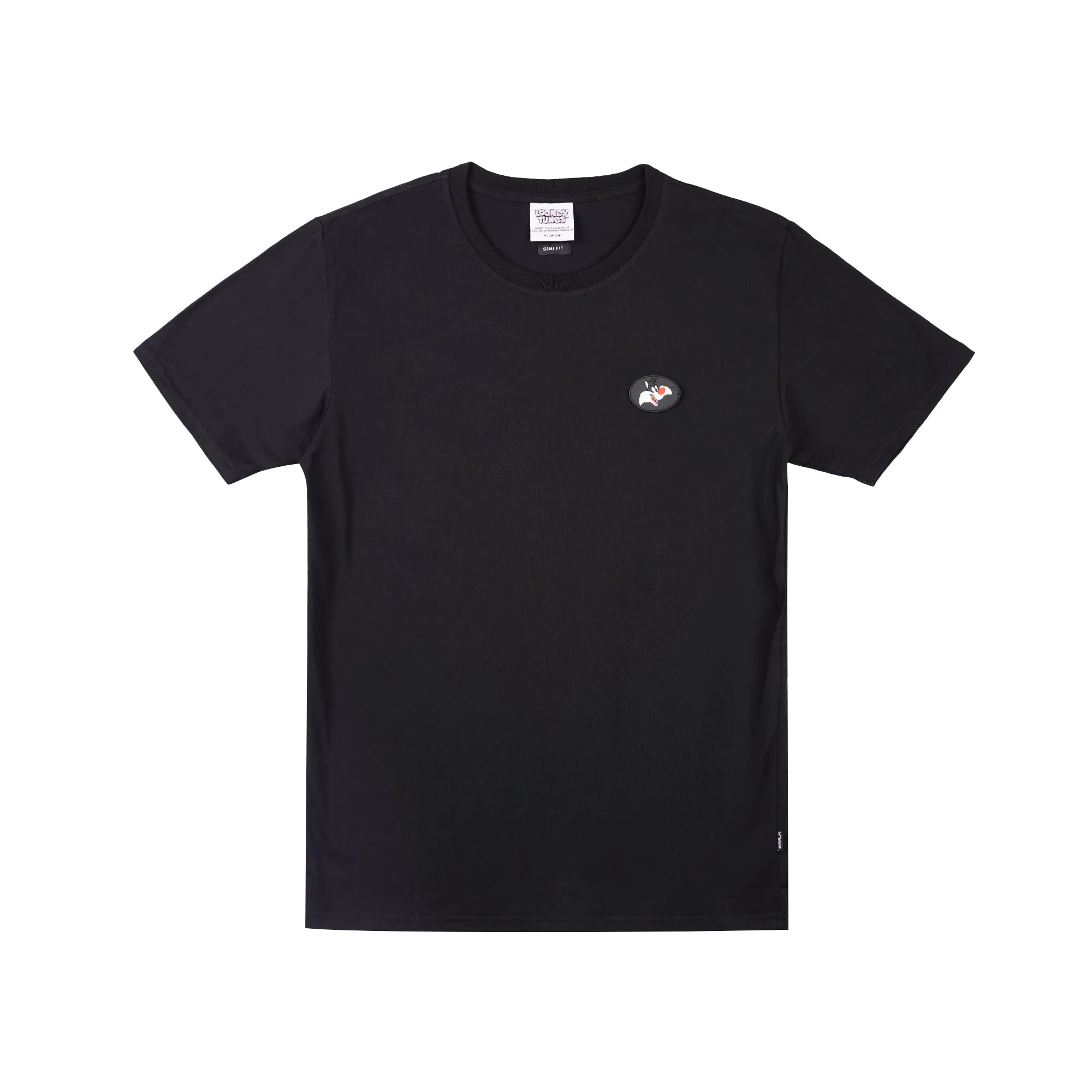 RRJ x Looney Tunes Men's Basic Tees Semibody Fitting CVC Jersey Fabric 164240-U (Black)