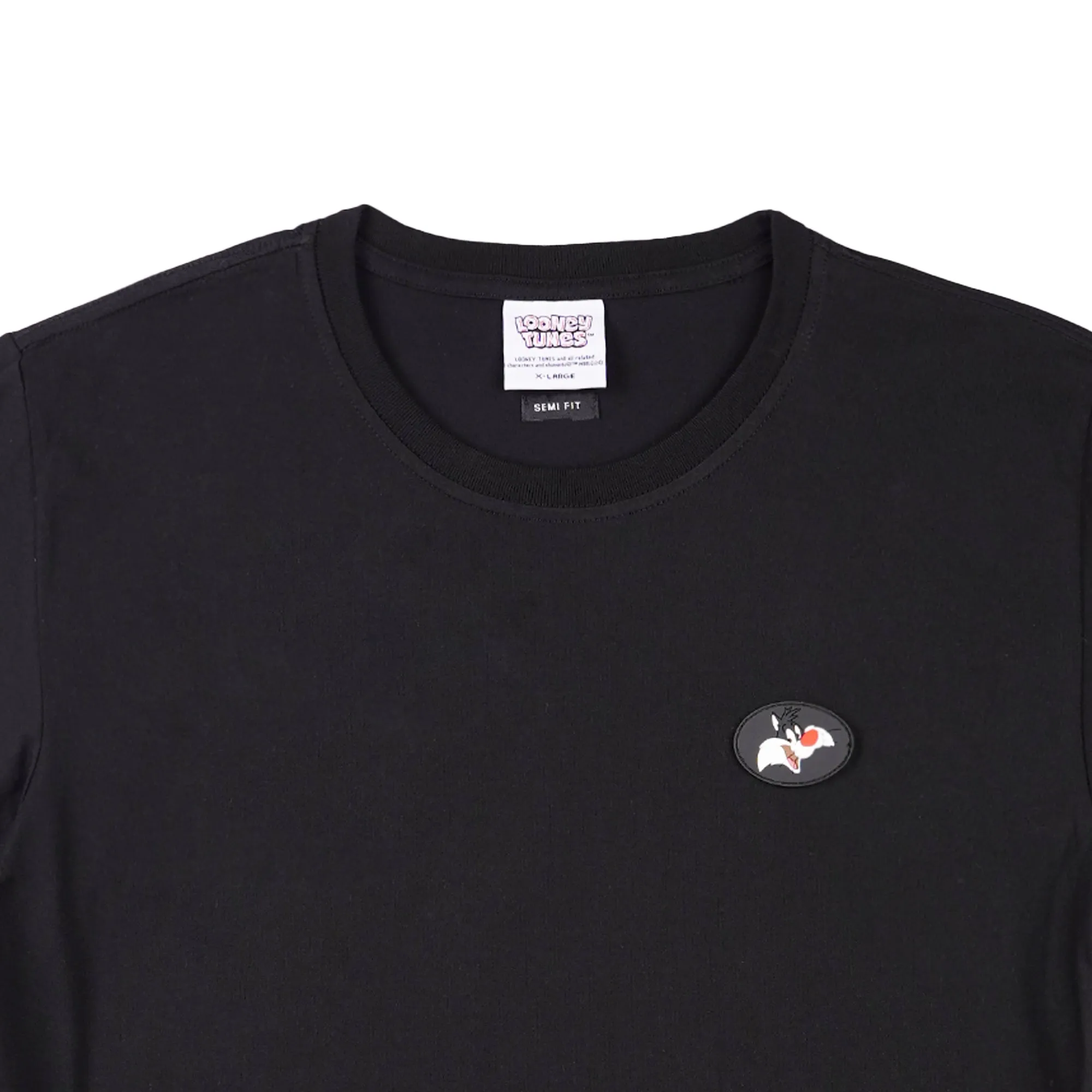 RRJ x Looney Tunes Men's Basic Tees Semibody Fitting CVC Jersey Fabric 164240-U (Black)