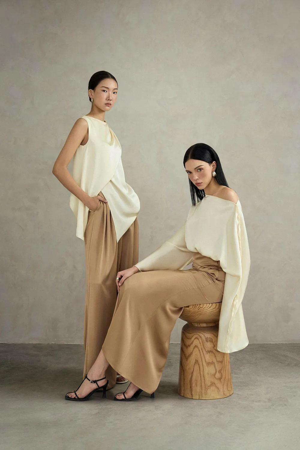 Ruri Straight Boat Neck Silk Top