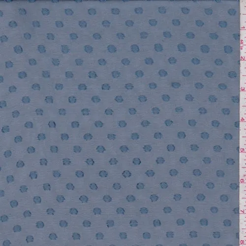 Slate Teal Dot Jacquard Chiffon Fabric