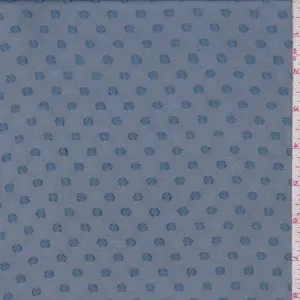 Slate Teal Dot Jacquard Chiffon Fabric