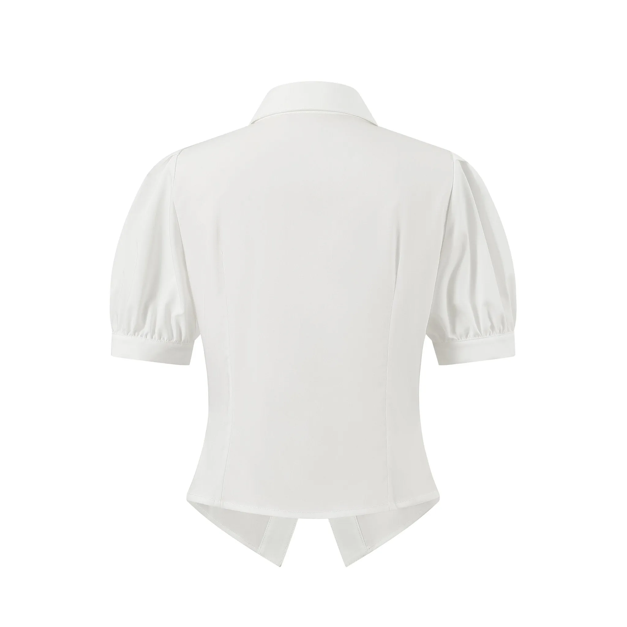 Sophisticated College Style Bubble Sleeve Casual Shirt