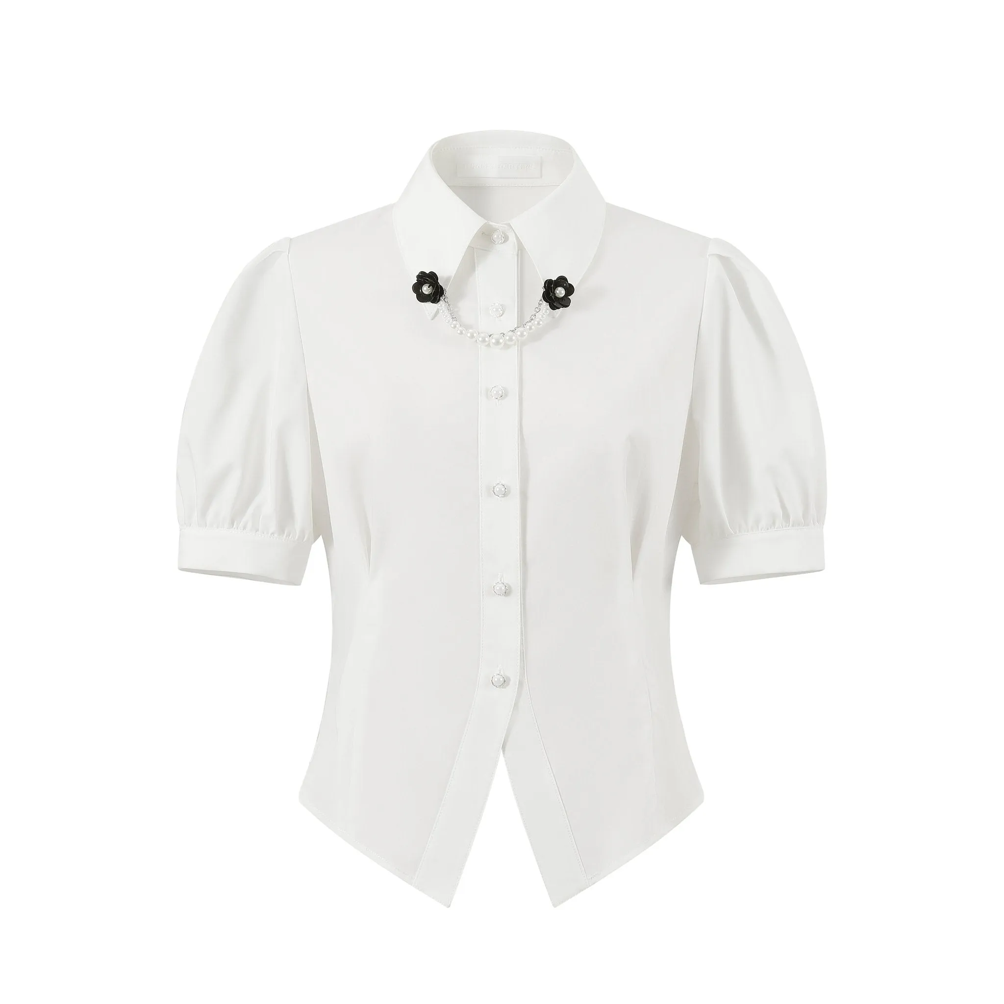 Sophisticated College Style Bubble Sleeve Casual Shirt