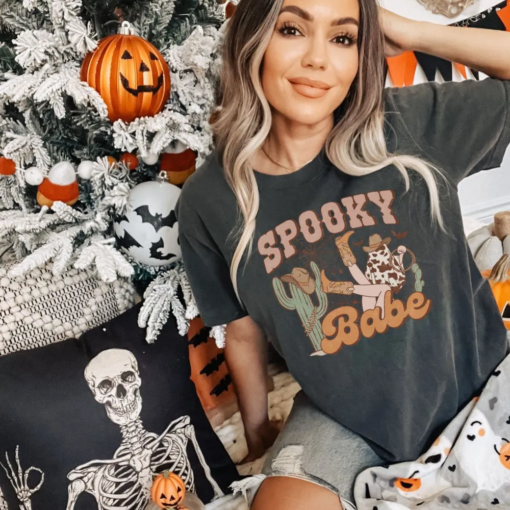 Spooky Babe Comfort Colors Halloween Shirt