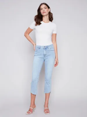 Stretch 5 Pkt Finged Hem-Beach Blue