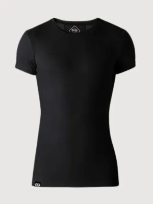 T-Shirt Adara Black In Merino Wool | Rewoolution