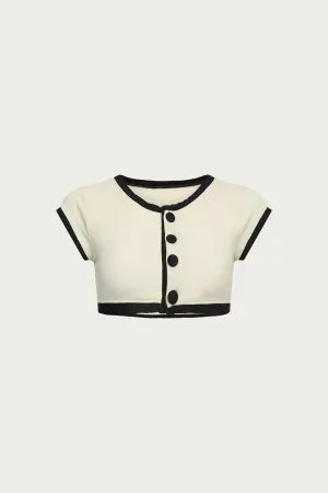 The Grace Top (Ribbed Cream/Black)